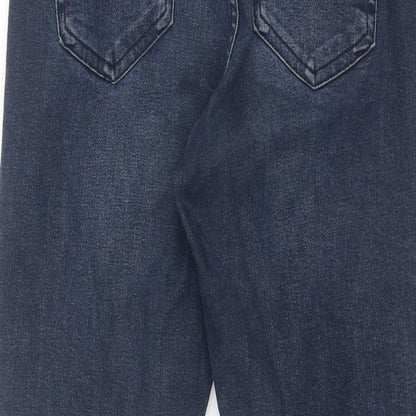 Topshop Womens Blue Cotton Skinny Jeans Size 28 in Regular Zip