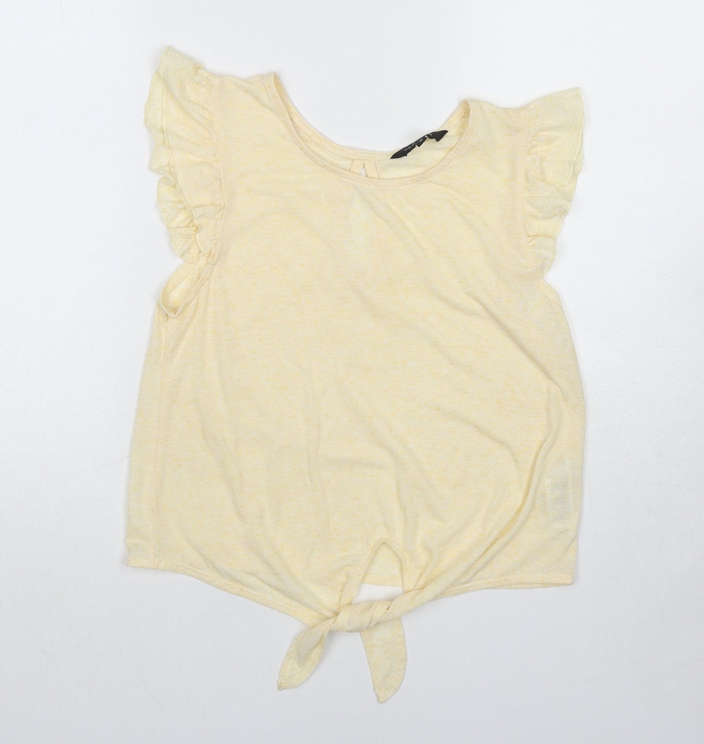 Womens UK Size 10 New Look Yellow Basic Tank