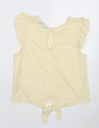 Womens UK Size 10 New Look Yellow Basic Tank