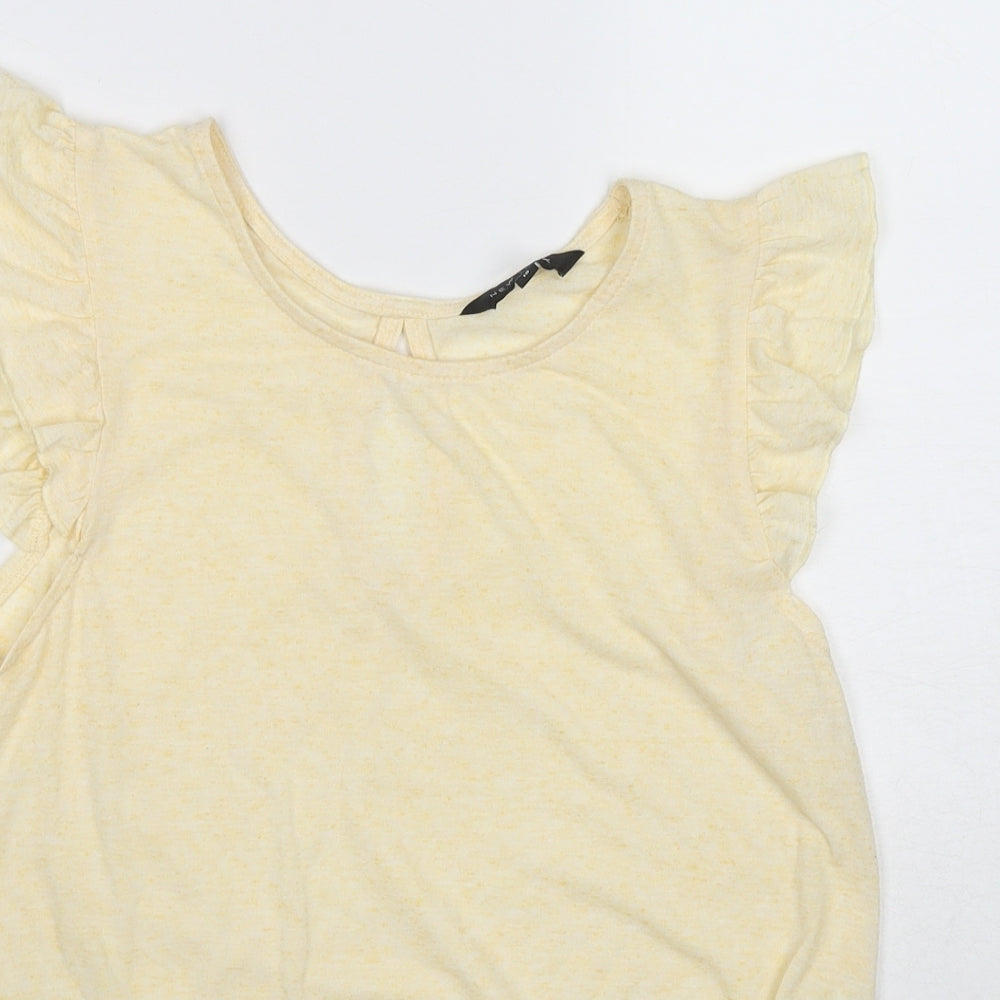 Womens UK Size 10 New Look Yellow Basic Tank