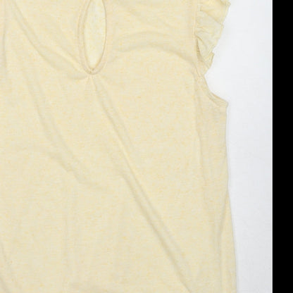 Womens UK Size 10 New Look Yellow Basic Tank
