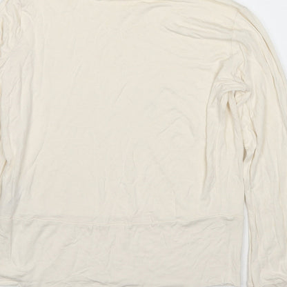 Marks and Spencer Womens Ivory Viscose Basic Blouse Size 8 Roll Neck