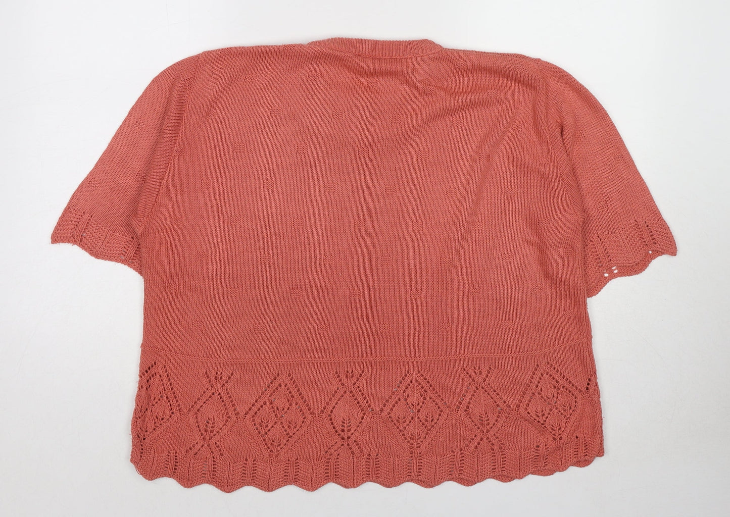 Made in England Womens Red Round Neck Acrylic Pullover Jumper Size M - Size M-L