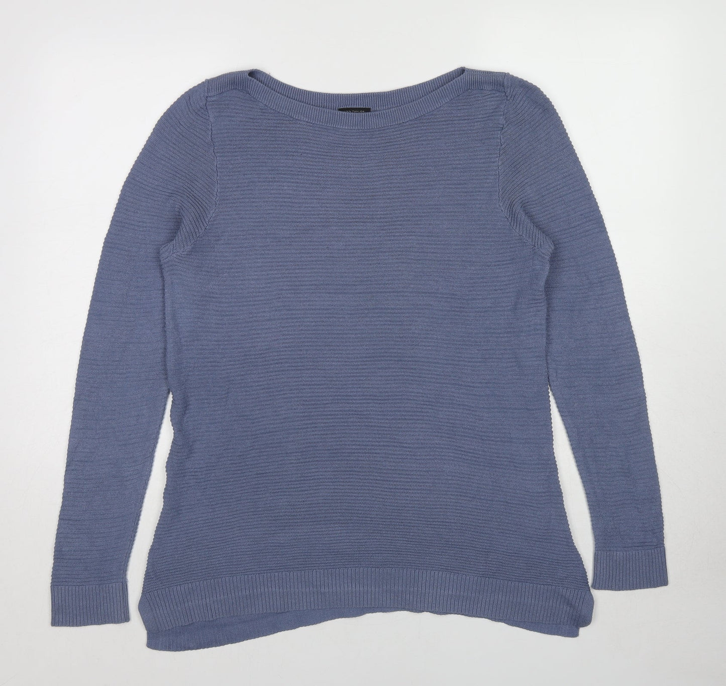 Ann Taylor Womens Blue Boat Neck Viscose Pullover Jumper Size XL