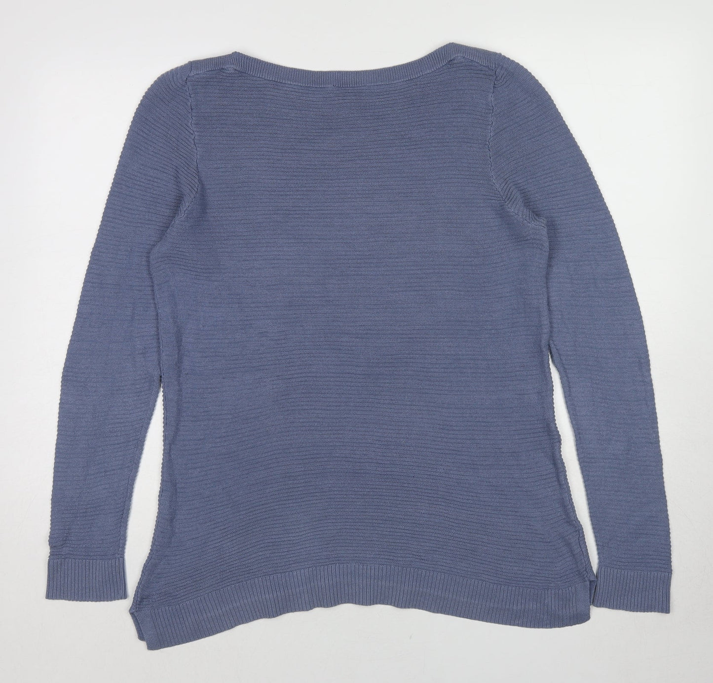 Ann Taylor Womens Blue Boat Neck Viscose Pullover Jumper Size XL