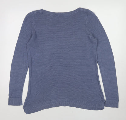 Ann Taylor Womens Blue Boat Neck Viscose Pullover Jumper Size XL
