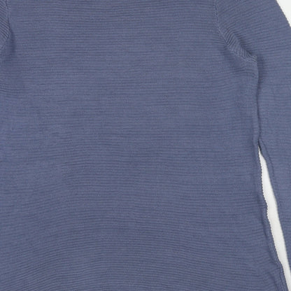 Ann Taylor Womens Blue Boat Neck Viscose Pullover Jumper Size XL