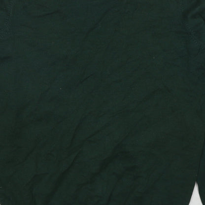 Marks and Spencer Boys Green V-Neck Cotton Cardigan Jumper Size 15-16 Years Button