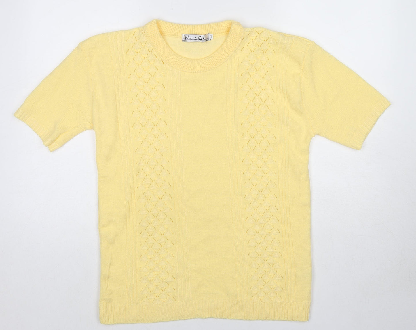 Womens UK Size M Pure & Natural Yellow Pullover Jumper