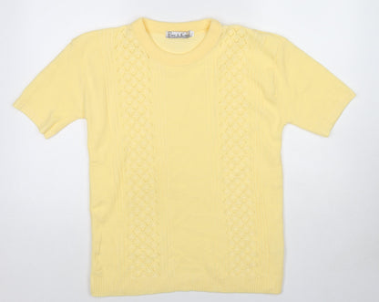 Womens UK Size M Pure & Natural Yellow Pullover Jumper