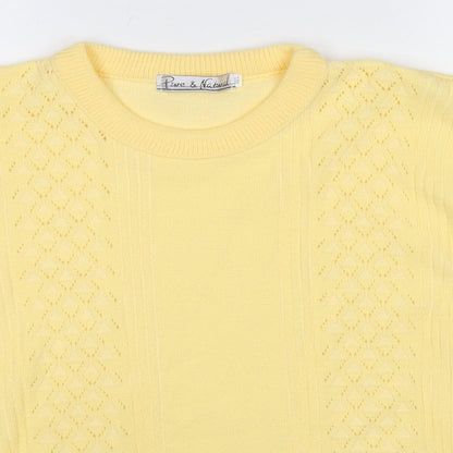 Womens UK Size M Pure & Natural Yellow Pullover Jumper