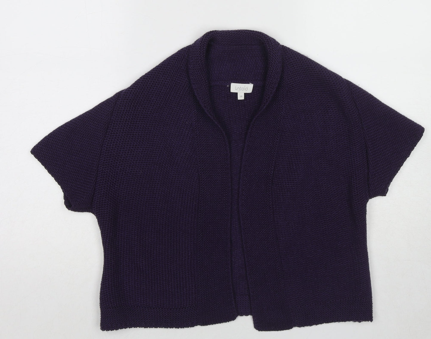 Womens UK Size 14 Untold Purple Cardigan Jumper