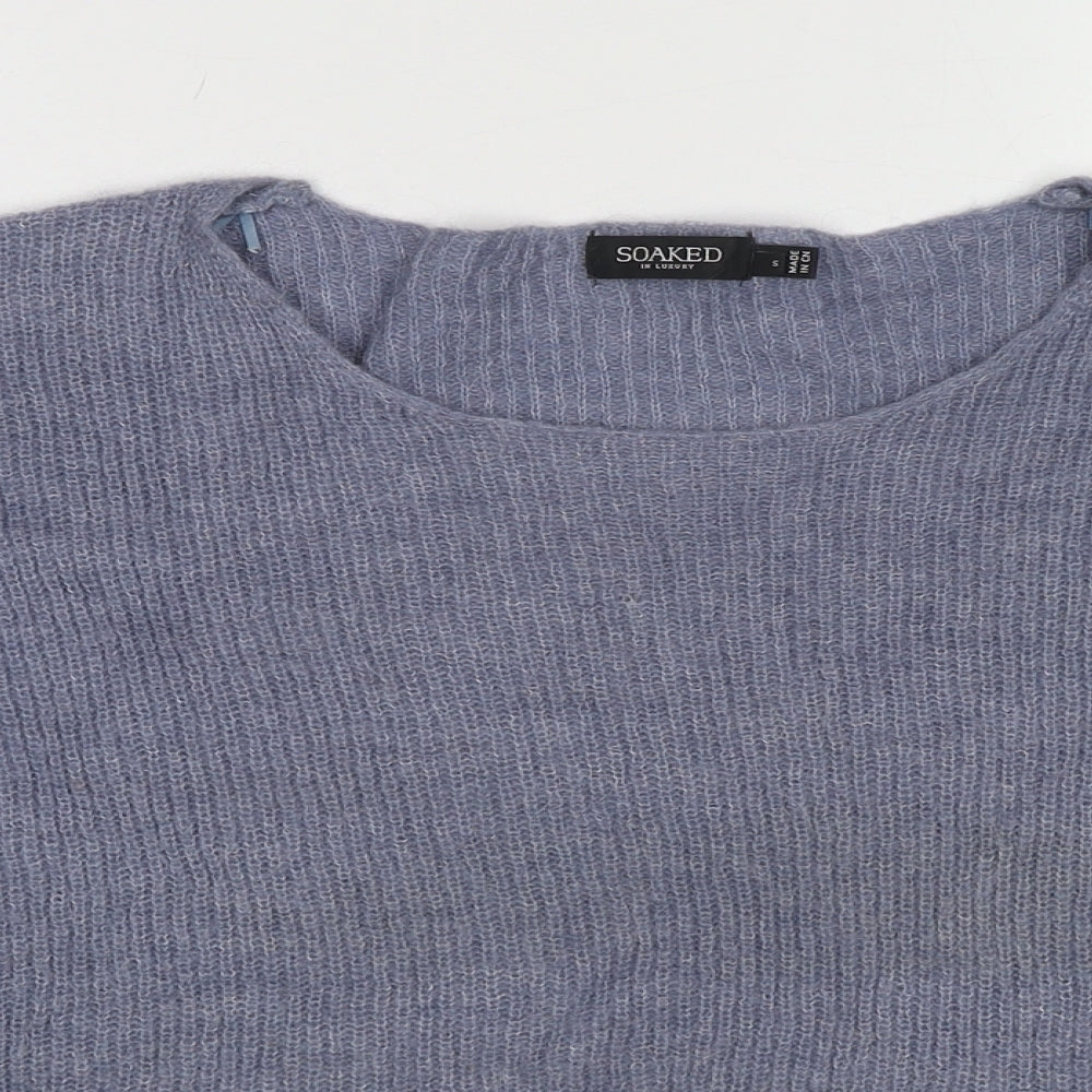 Womens UK Size S Soaked in Luxury Blue Pullover Jumper