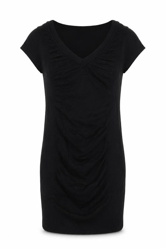 Horia Jeans Womens Black Viscose Jumper Dress Size S V-Neck Pullover