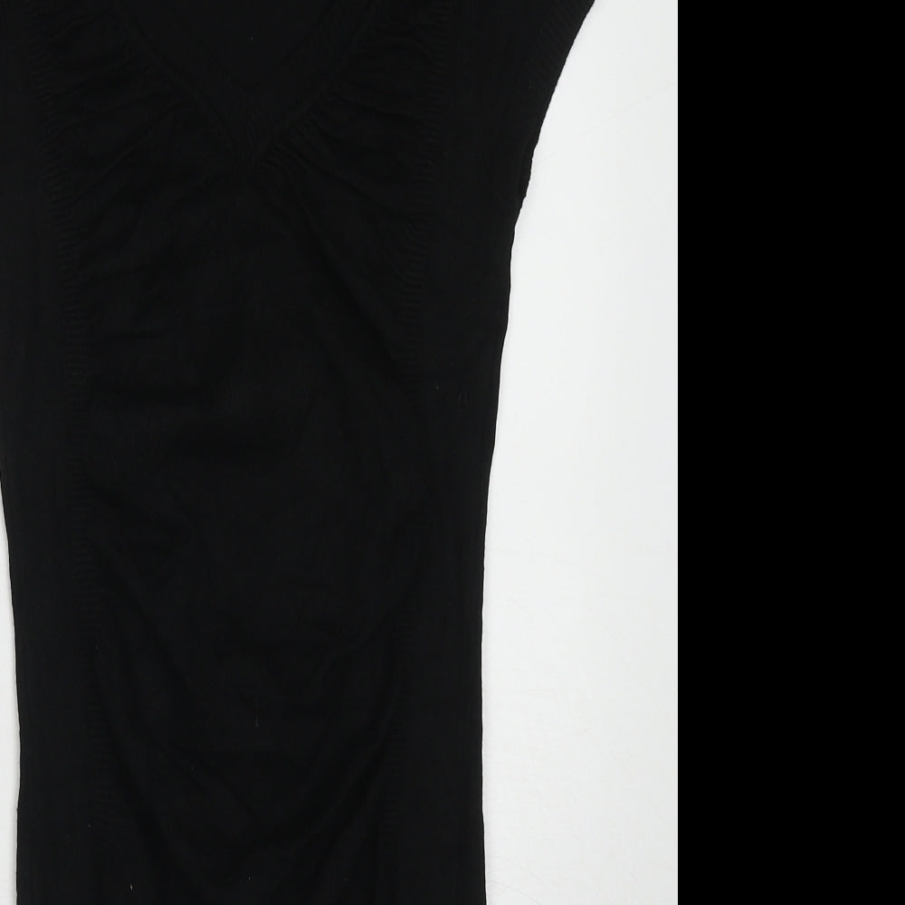 Horia Jeans Womens Black Viscose Jumper Dress Size S V-Neck Pullover