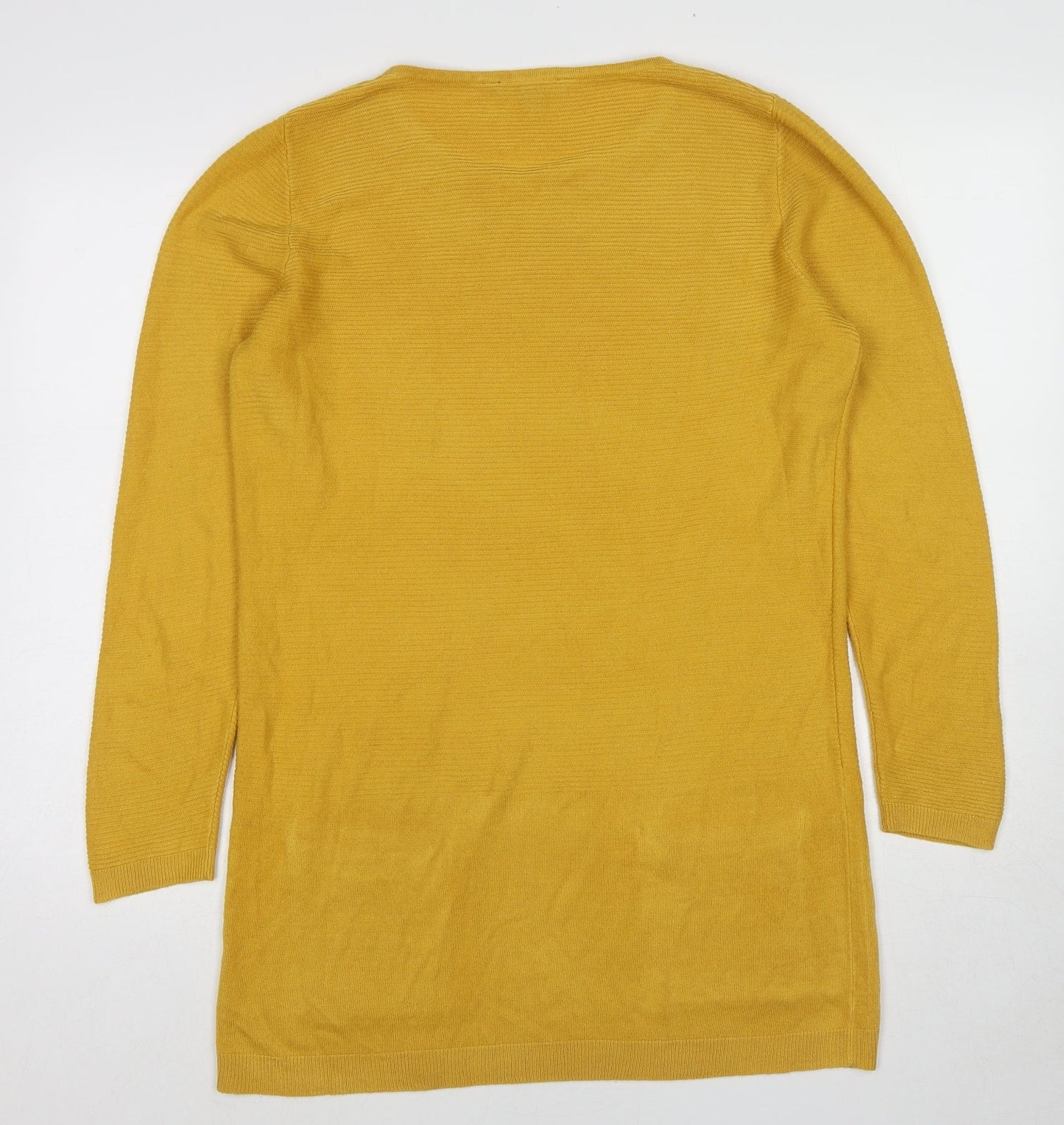 Love Knitwear Womens Yellow Round Neck Polyester Pullover Jumper Size 14