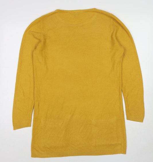 Love Knitwear Womens Yellow Round Neck Polyester Pullover Jumper Size 14