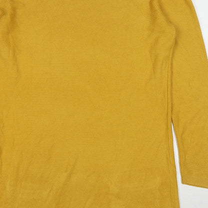 Love Knitwear Womens Yellow Round Neck Polyester Pullover Jumper Size 14