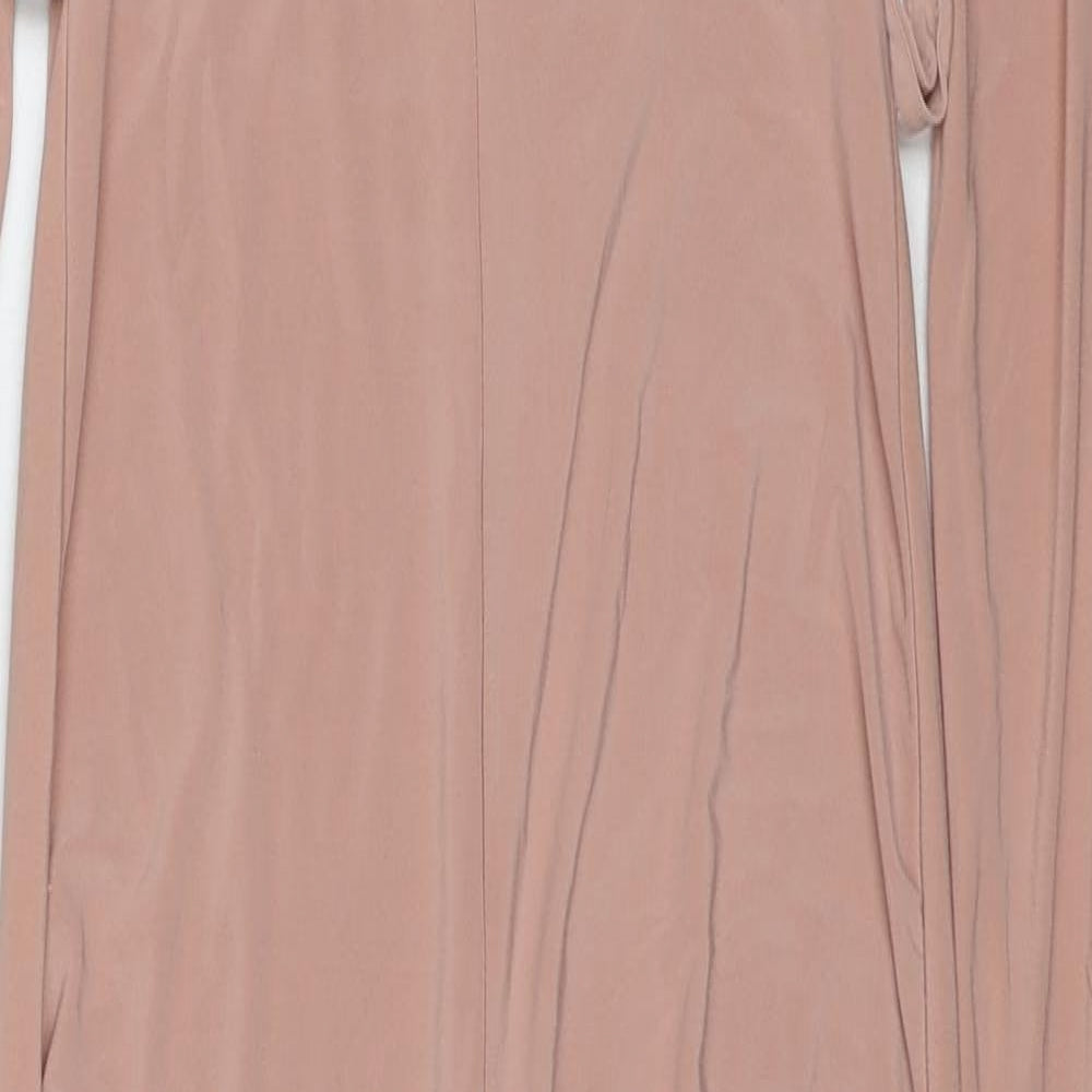 PRETTYLITTLETHING Womens Pink Viscose Jumpsuit One-Piece Size 8 Pullover