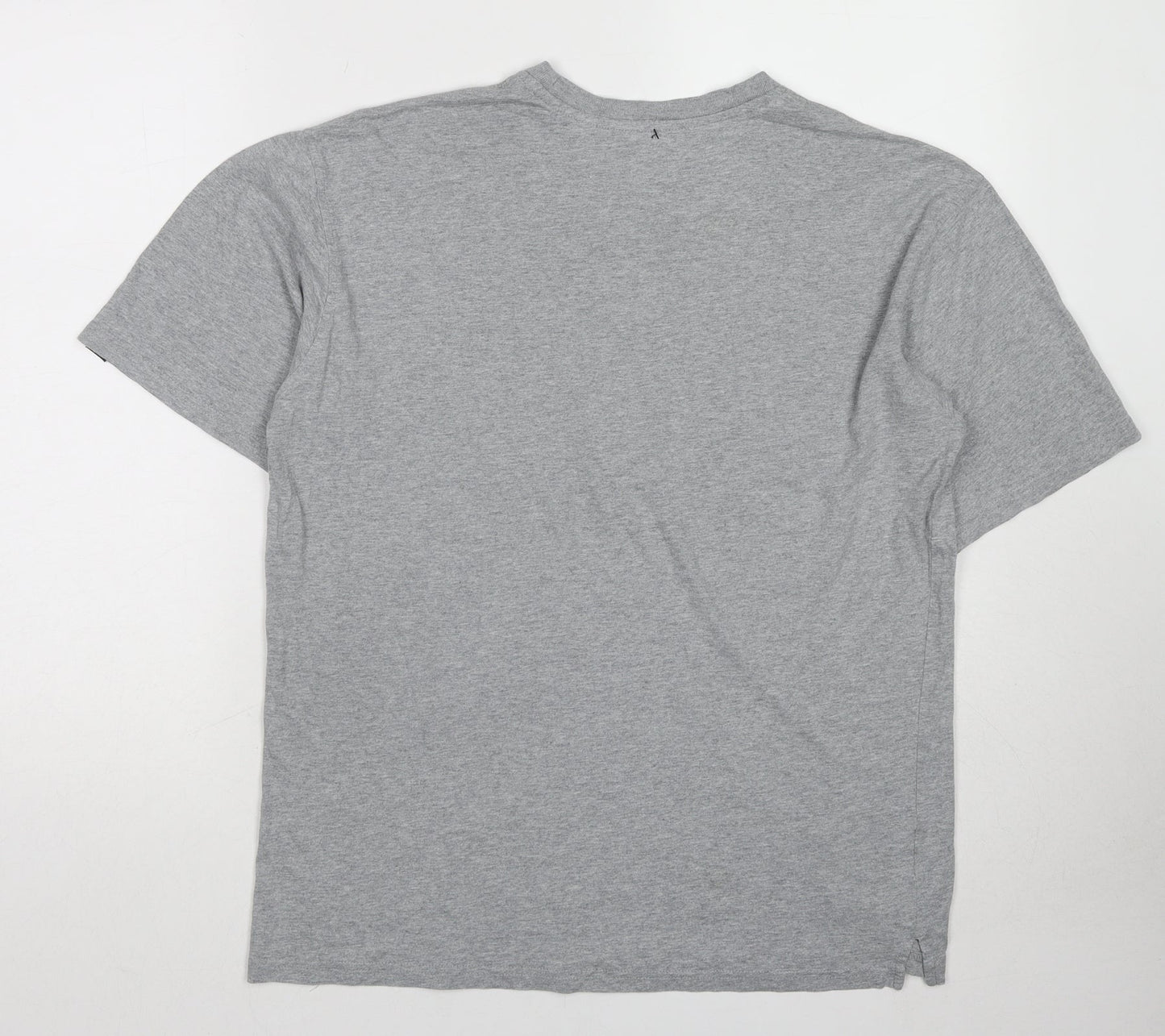 One True Saxon Womens Grey Cotton Basic T-Shirt Size M Round Neck - One True Saxon