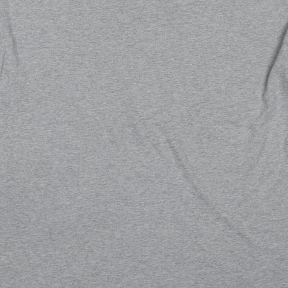 One True Saxon Womens Grey Cotton Basic T-Shirt Size M Round Neck - One True Saxon