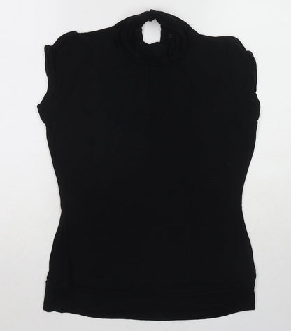 Womens UK Size 12 Warehouse Black Basic Blouse