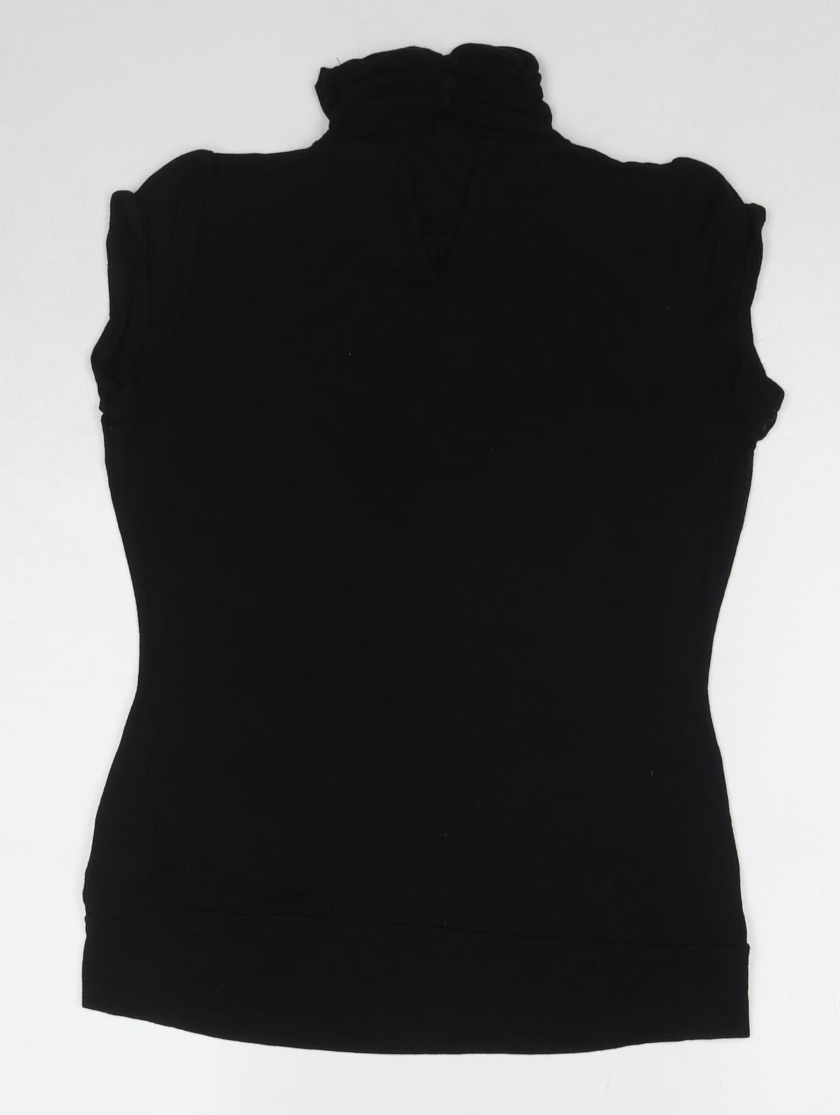 Womens UK Size 12 Warehouse Black Basic Blouse
