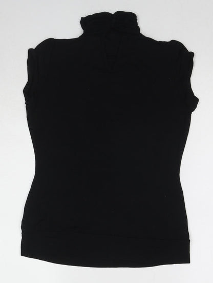 Womens UK Size 12 Warehouse Black Basic Blouse