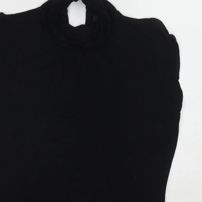 Womens UK Size 12 Warehouse Black Basic Blouse