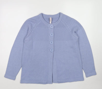 Womens UK Size 10 Marisota Blue Cardigan Jumper