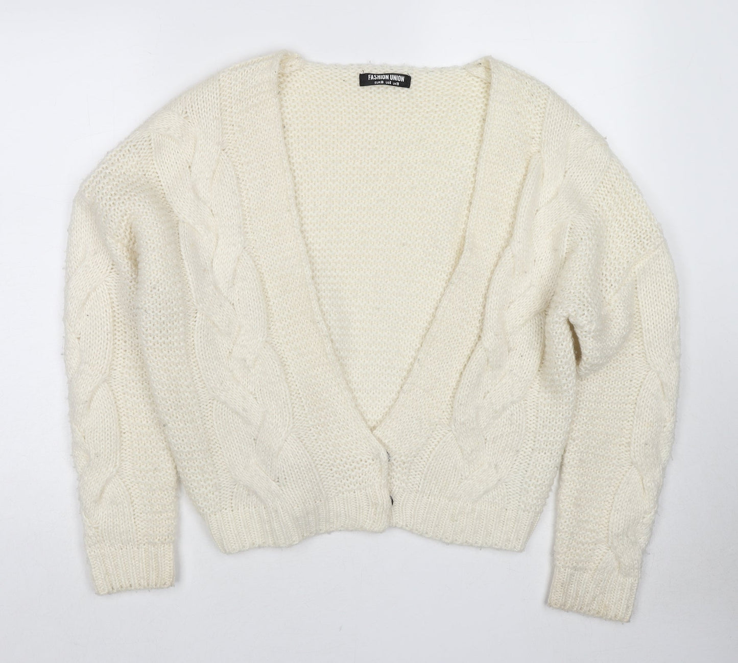 Womens UK Size 10 Fashion Union White Cardigan Jumper