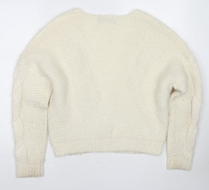 Womens UK Size 10 Fashion Union White Cardigan Jumper