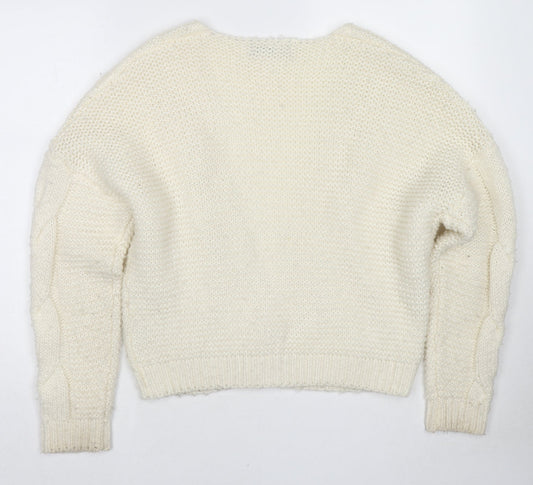 Womens UK Size 10 Fashion Union White Cardigan Jumper