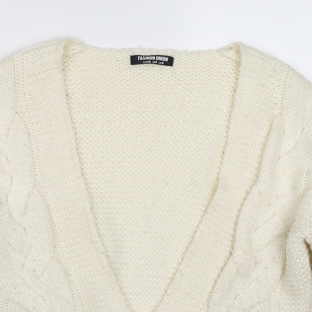 Womens UK Size 10 Fashion Union White Cardigan Jumper