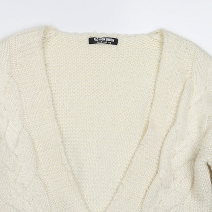 Womens UK Size 10 Fashion Union White Cardigan Jumper