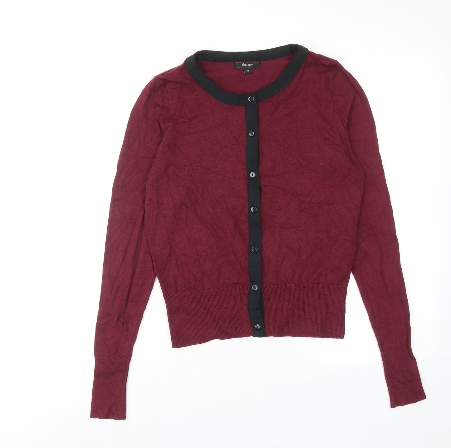 Womens UK Size M Therapy Red Cardigan Jumper