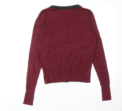 Womens UK Size M Therapy Red Cardigan Jumper