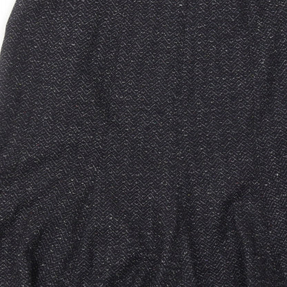 Marks and Spencer Womens Blue Geometric Acrylic Swing Skirt Size 14 Zip