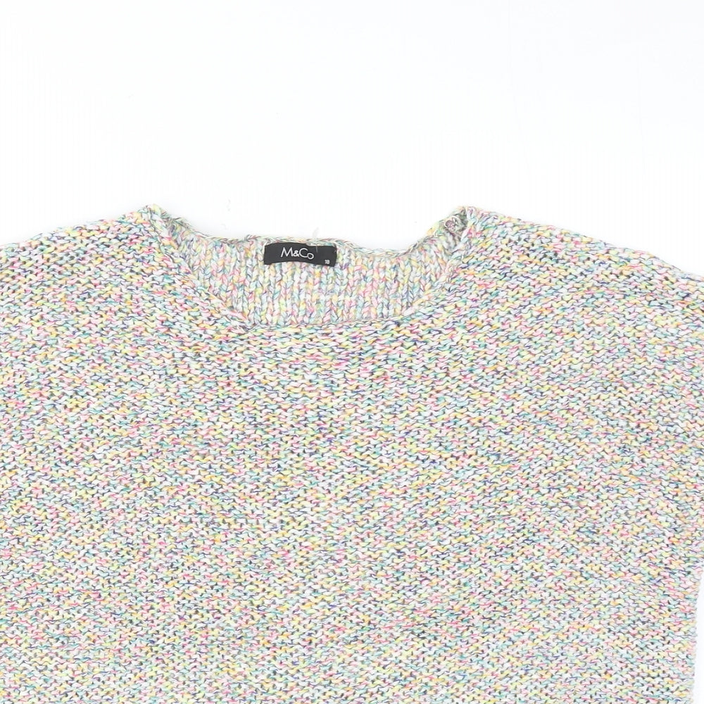 Womens UK Size 18 M&Co Multicoloured Pullover Jumper