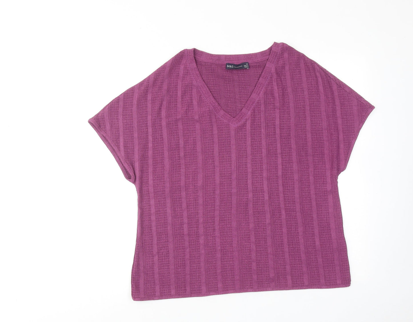 Womens UK Size 12 Marks and Spencer Purple Basic Blouse