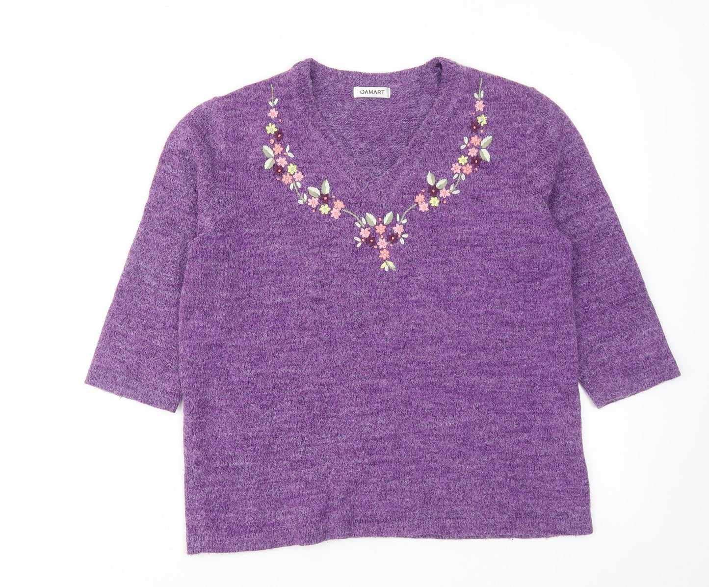 Womens UK Size 10 Damart Purple Pullover Jumper