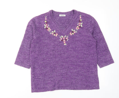 Womens UK Size 10 Damart Purple Pullover Jumper
