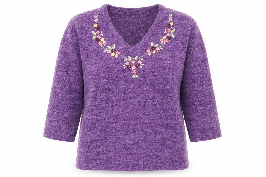 Womens UK Size 10 Damart Purple Pullover Jumper
