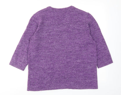 Womens UK Size 10 Damart Purple Pullover Jumper