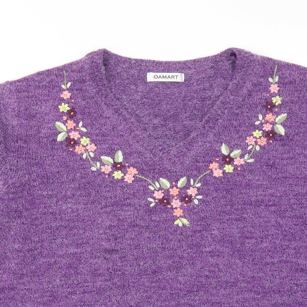 Womens UK Size 10 Damart Purple Pullover Jumper