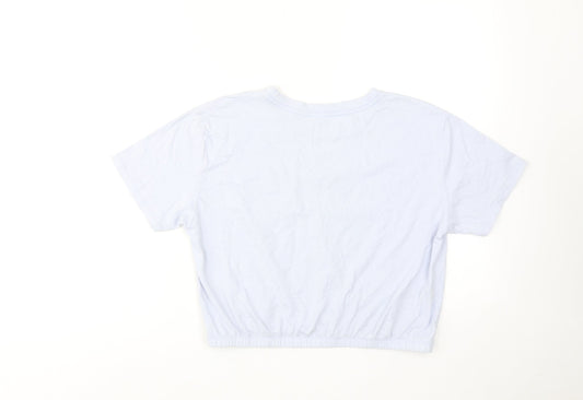 Womens UK Size M Hollister Blue Cropped T-Shirt