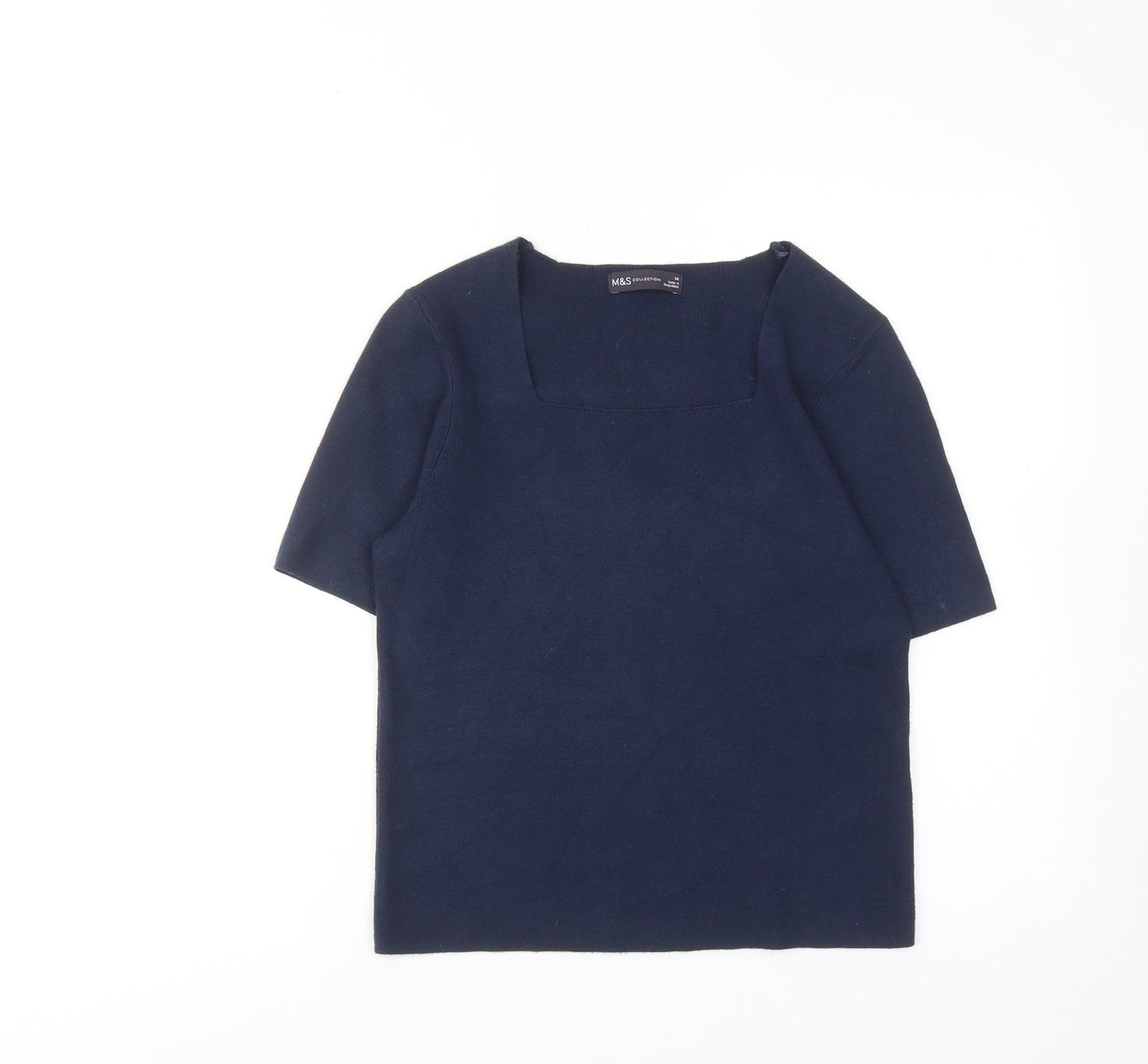 Womens UK Size 14 Marks and Spencer Blue Basic Blouse