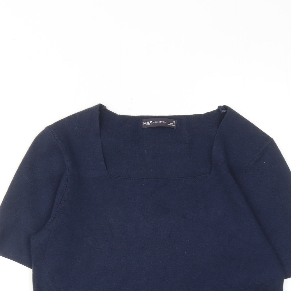 Womens UK Size 14 Marks and Spencer Blue Basic Blouse