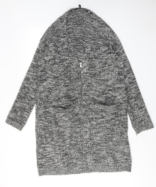 Womens UK Size S H&M Grey Full Zip Jumper