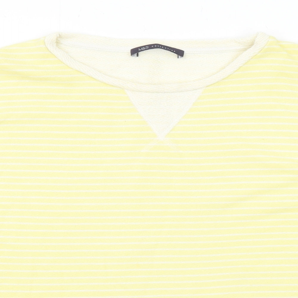 Womens UK Size 8 Marks and Spencer Yellow Basic T-Shirt
